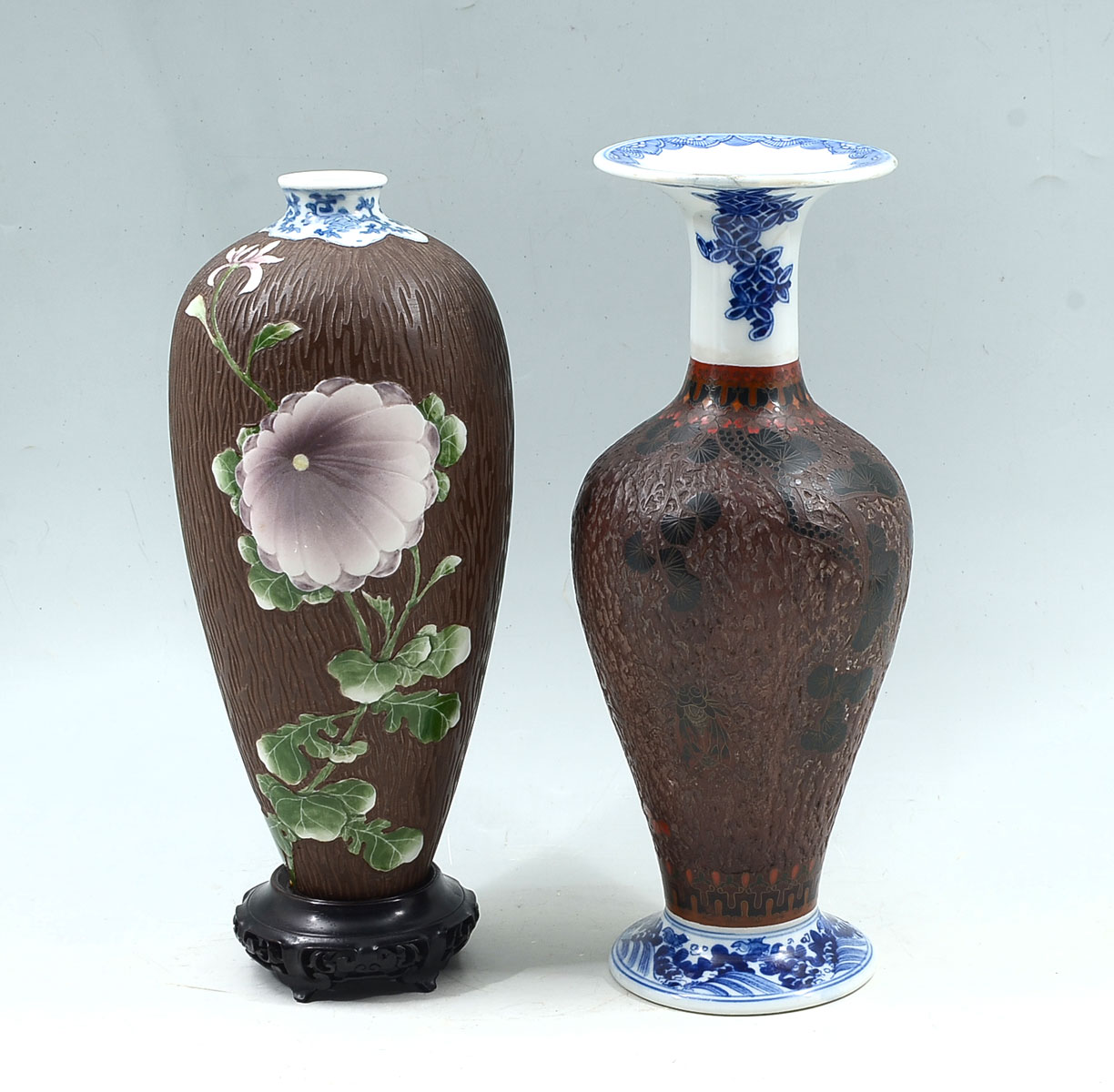 Appraisal: TH C JAPANESE TOTAI BARK VASES Comprising - Having a