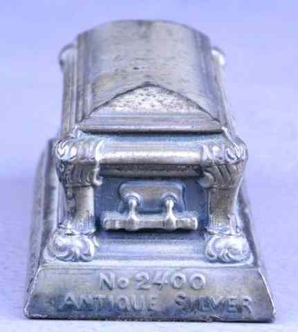 Appraisal: Metal Casket Form Paperweight Possible Salesmans SAdvertisement sampler for bronze