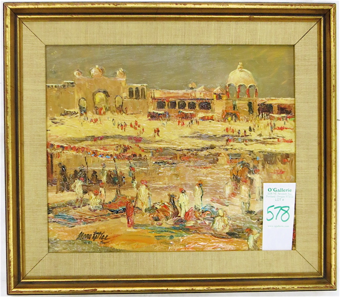 Appraisal: LEONA RITTER OIL ON PANEL - depicting Gadisar Lake Jaisalmer