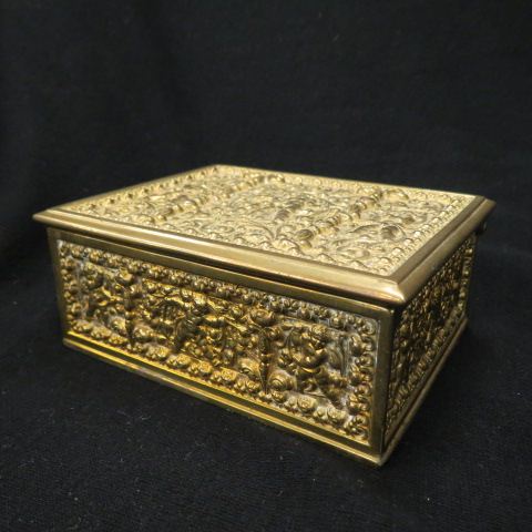 Appraisal: Brass Dresser Box rococo design x