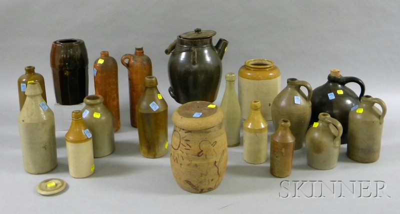 Appraisal: Eighteen Assorted Stoneware and Pottery Vessels including four jugs ten