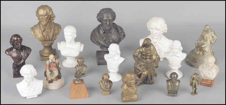 Appraisal: COLLECTION OF ELEVEN WILLIAM SHAKESPEARE BUSTS Together with with four