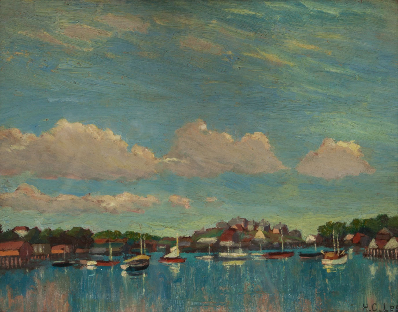 Appraisal: Henry C Lee Gloucester Harbor oil on panel American --