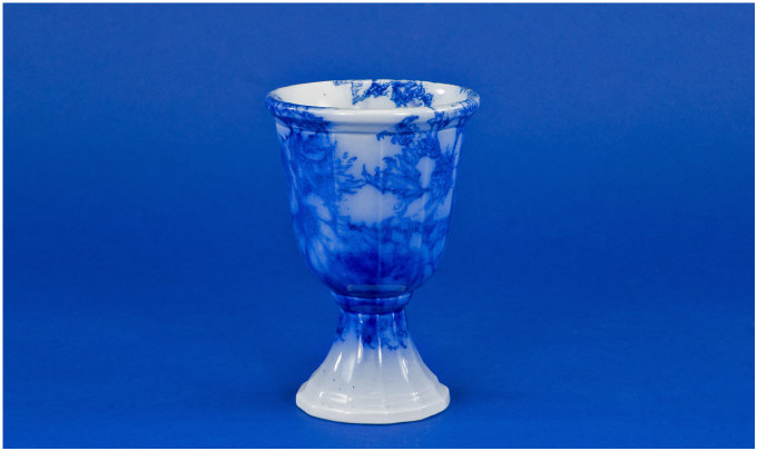 Appraisal: Flow Blue Goblet a Rare Shape for Flow Blue Decoration