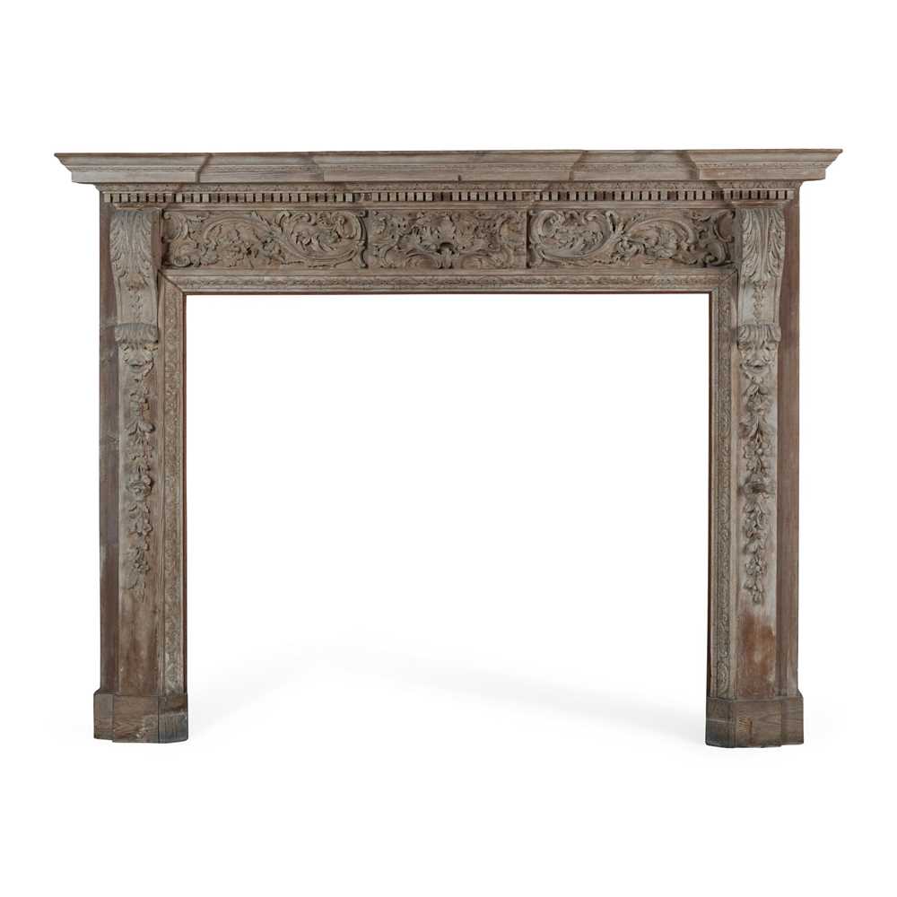 Appraisal: GEORGIAN CARVED PINE FIRE SURROUND TH CENTURY the breakfront shelf