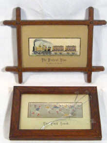 Appraisal: Two framed Stevengraphs one titled The First Touch depicting a