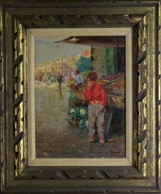 Appraisal: Giovanni Panza - Italian Street Painting Guaranteed Authentic Signed original