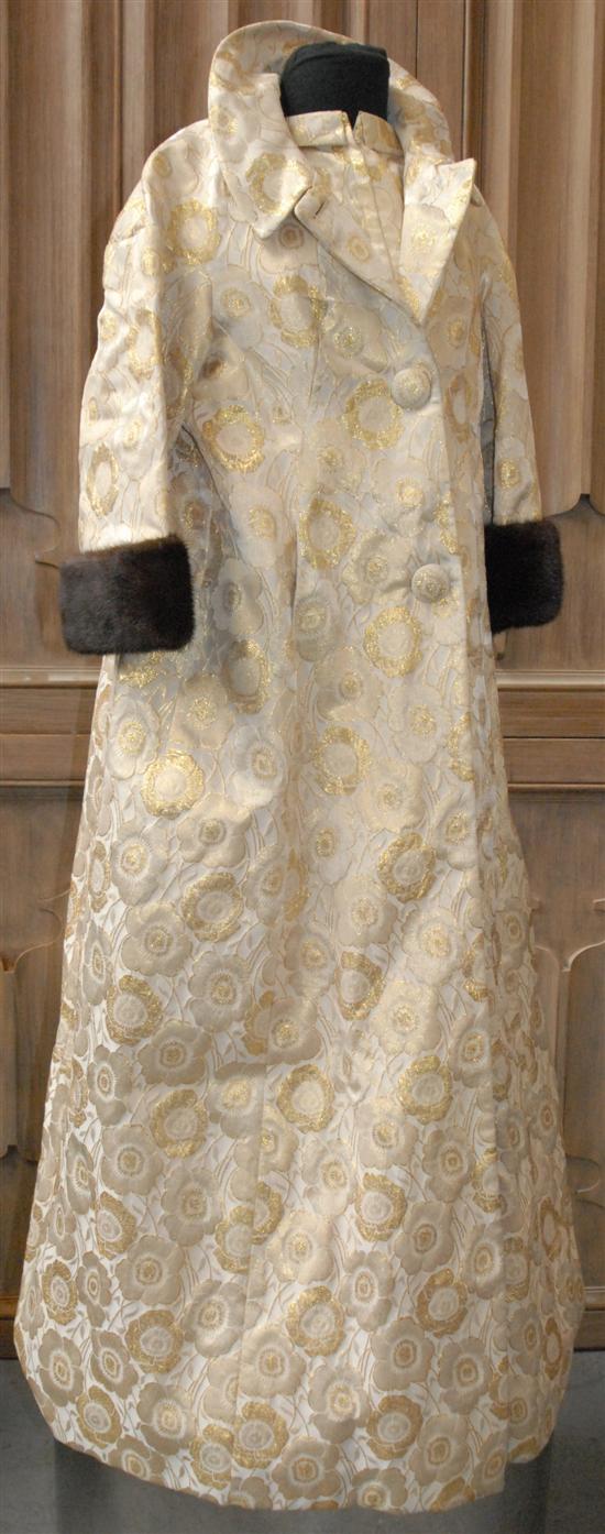 Appraisal: CHRISTIAN DIOR EVENING COAT AND DRESS Full length embossed pattern