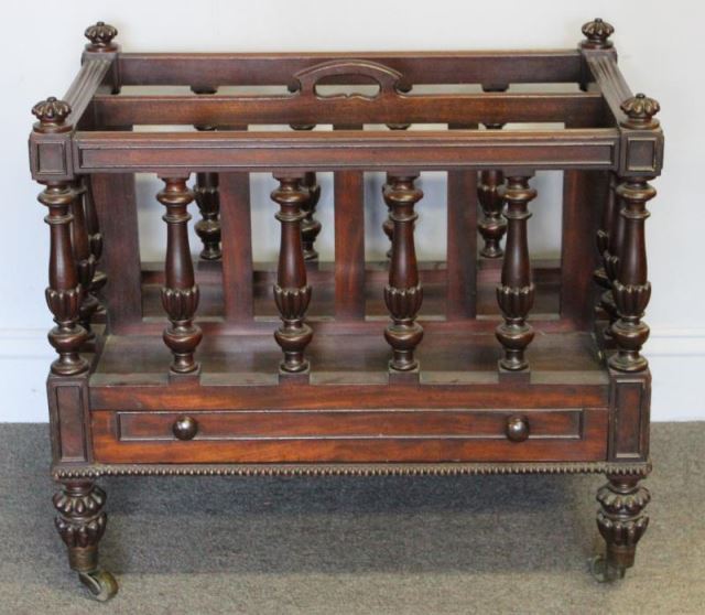 Appraisal: Antique Carved Rosewood Canterbury From a Park Ave NYC estate