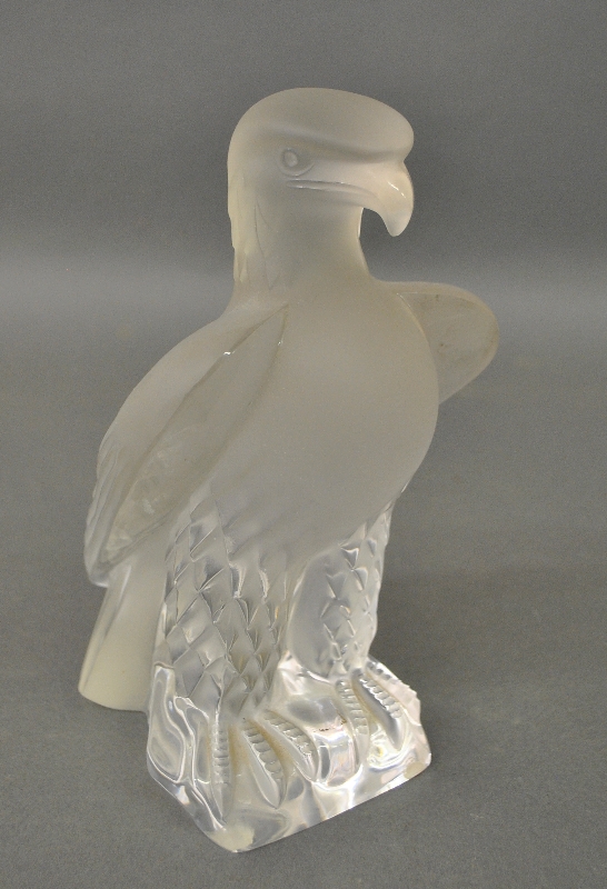 Appraisal: - LaLique frosted glass Liberte eagle h x w -