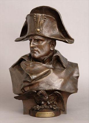 Appraisal: P COLOMEO BUST OF NAPOLEON THE GENERAL Bronze impressed signature