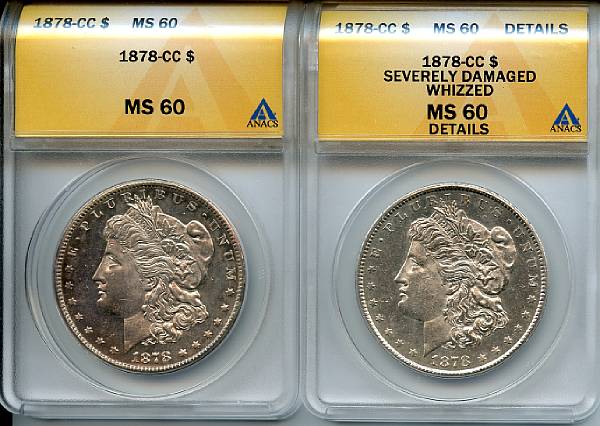 Appraisal: -CC MS ANACS One lightly toned with a few typical