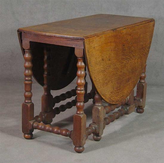 Appraisal: Oak Gate-Leg Table th Century Jacobean style Spool turned legs