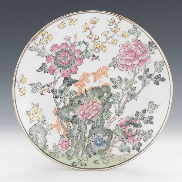 Appraisal: CHINESE ENAMELED PORCELAIN PLATE x Enameled porcelain plate with floral