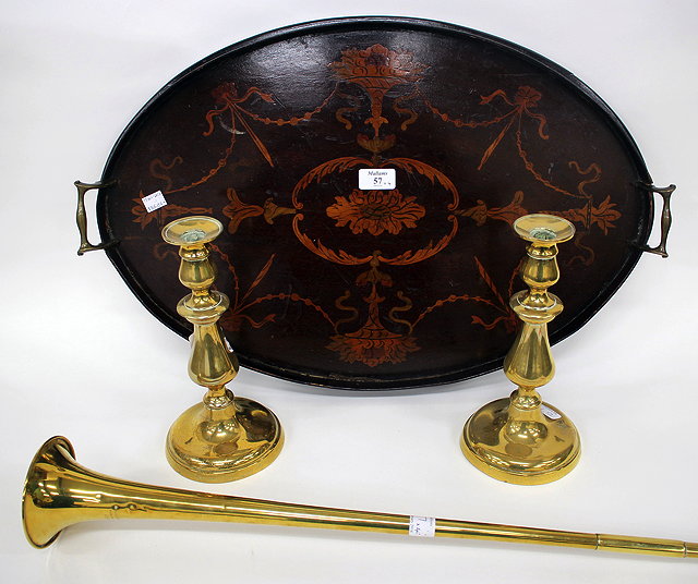 Appraisal: A LATE TH EARLY TH CENTURY MAHOGANY OVAL TRAY with