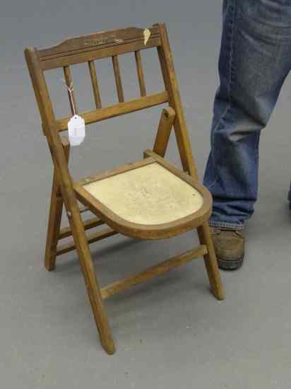 Appraisal: Early folding child' s chair