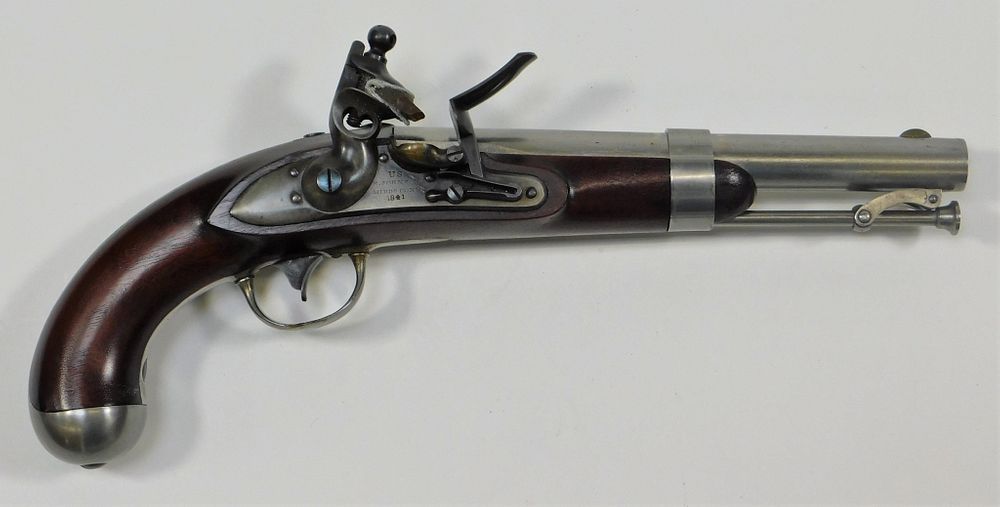 Appraisal: Model Flintlock Pistol United States C bore walnut stock with