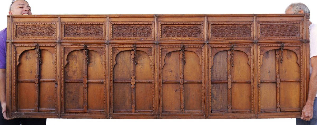 Appraisal: EXTERIOR ARCHITECTURAL WINDOW FROM PUNJABI HOUSE carved panels over panels