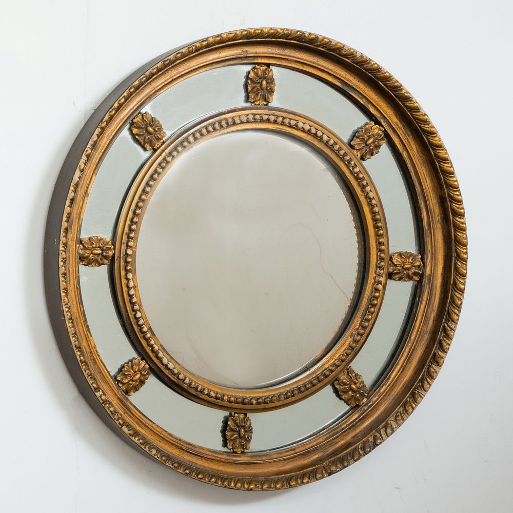 Appraisal: English Gilded Bullseye Mirror in diam Property from the Collection