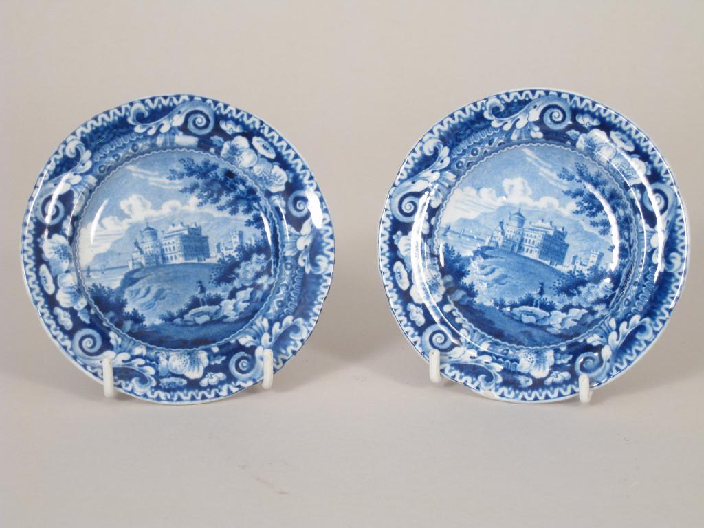 Appraisal: Pair of th Century Child's blue and white Plates printed