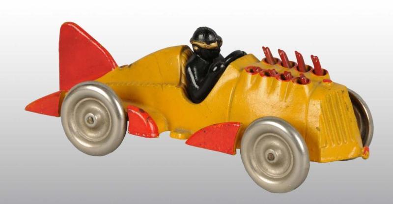 Appraisal: Cast Iron Hubley Racer Toy Description Yellow and red with