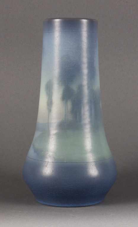 Appraisal: Rookwood vellum glazed art pottery landscape vase by Leonore Asbury