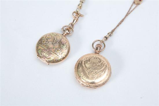 Appraisal: TWO LADIES POCKET WATCHES One Elgin in a marked K