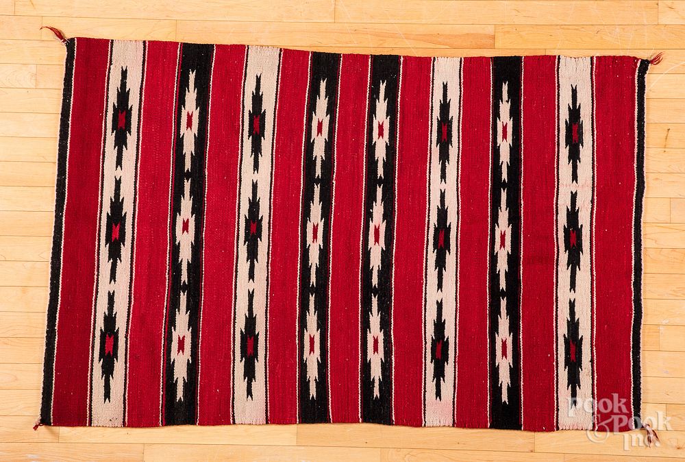 Appraisal: Navajo Indian rug with banded design x Navajo Indian rug