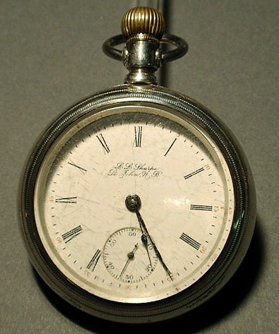 Appraisal: Sterling silver pocket watch signed L L Sharpe St John