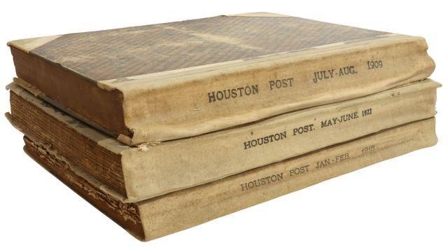 Appraisal: lot of Hardcover bound newspapers The Houston Post including July