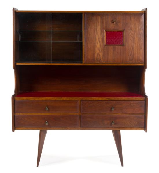 Appraisal: Sale Lot An Italian Walnut Bar Cabinet having a slant