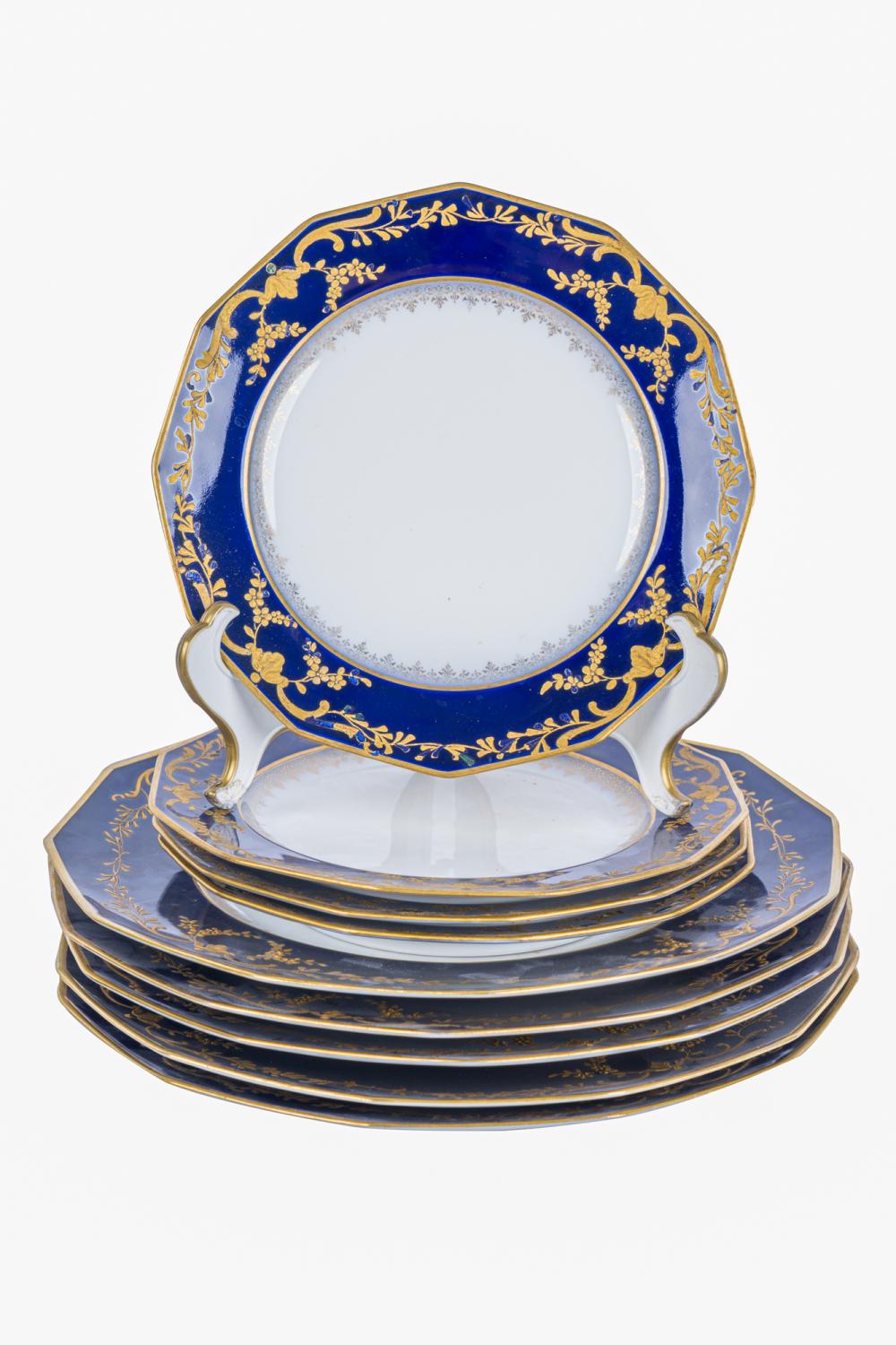 Appraisal: SET OF LIMOGES COBALT GILT PORCELAIN DISHESmarked Limoges France further