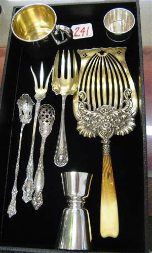 Appraisal: GROUP OF ASSORTED STERLING PIECES large gold washed ornate pierced