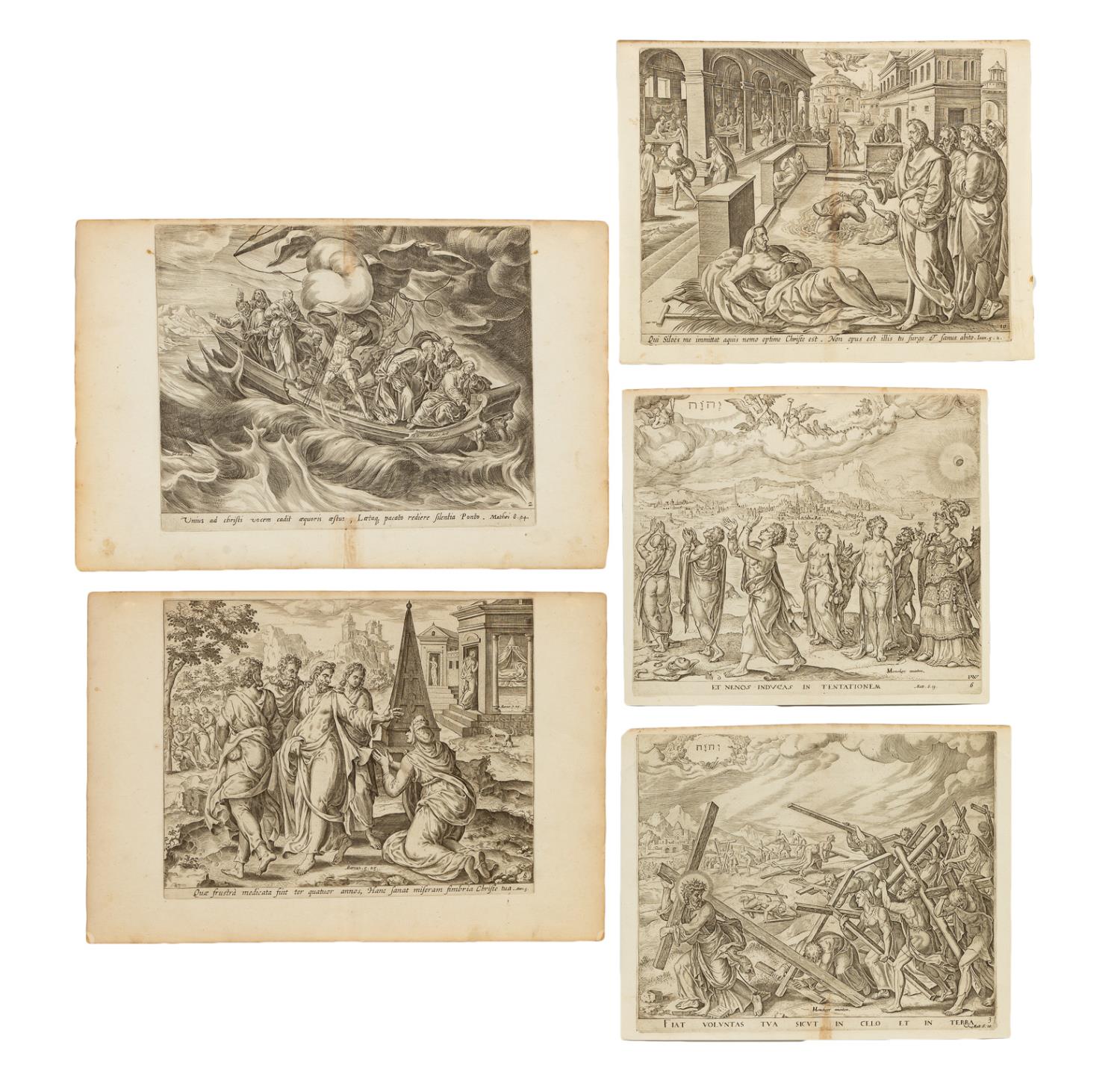 Appraisal: UNFRAMED OLD MASTER RELIGIOUS ENGRAVINGS PC Various artists selection of