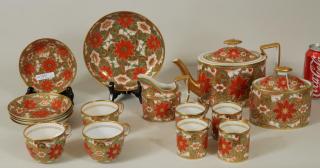 Appraisal: Worcester Hand Painted Partial Service Rare hand painted porcelain partial