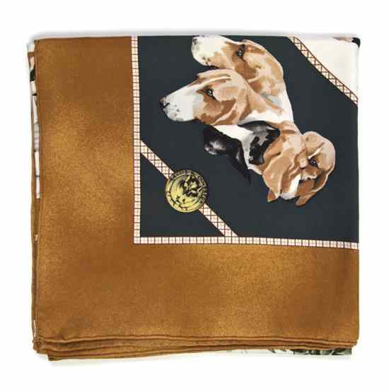 Appraisal: An Hermes Silk Scarf in a 'Le Poitevin' motif Labeled