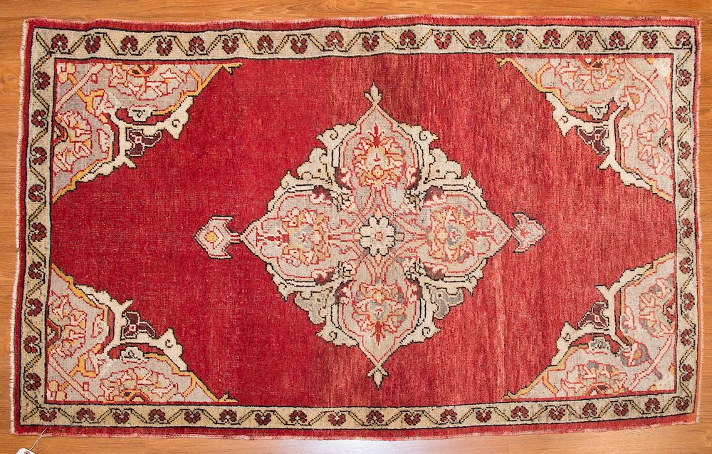 Appraisal: Antique Turkish Oushak rug approx x Turkey circa Condition Even