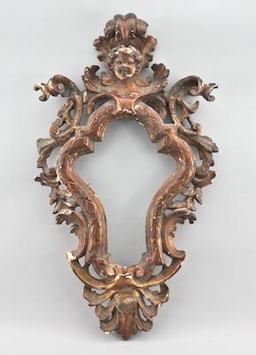 Appraisal: A Vintage Cartouche Picture Frame With carved curvilinear foliate elements