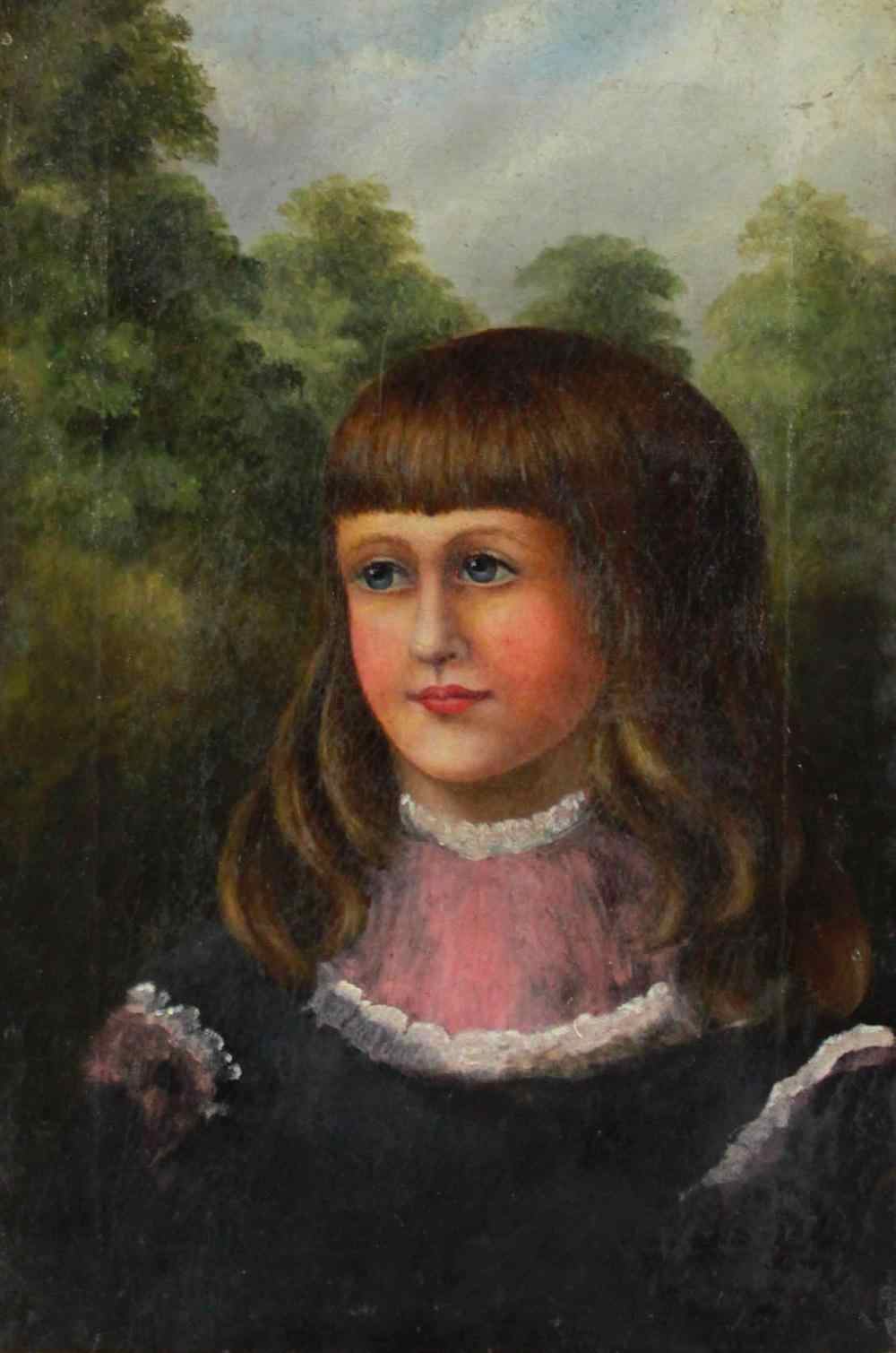 Appraisal: AMERICAN SCHOOL TH TH CENTURY PORTRAIT OF A YOUNG GIRL