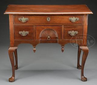 Appraisal: QUEEN ANNE MAHOGANY LOWBOY QUEEN ANNE MAHOGANY LOWBOY Mid to