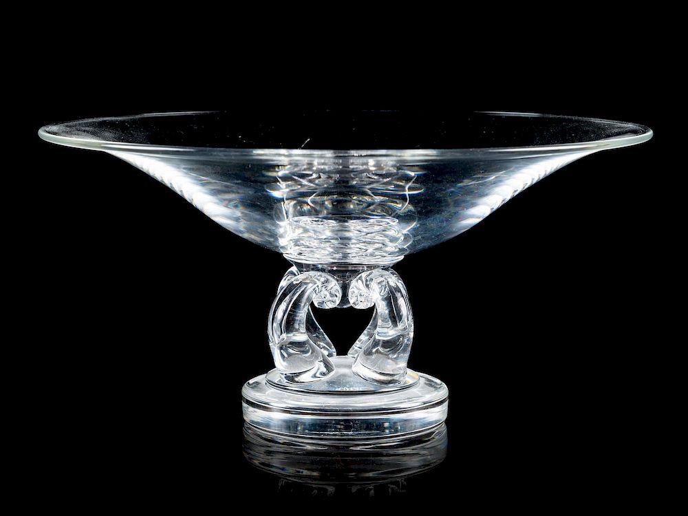 Appraisal: A Steuben Glass Centerpiece Bowl Height A Steuben Glass Centerpiece