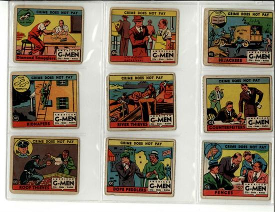 Appraisal: AMERICAN G-MEN ADVERTISING PREMIUM TRADING CARDS Including American G-Men Crime