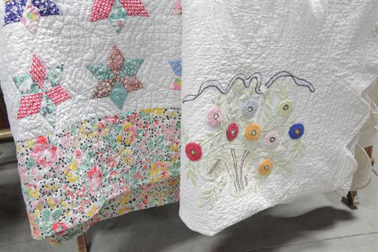 Appraisal: TWO QUILTS Both are cotton twentieth century One having a