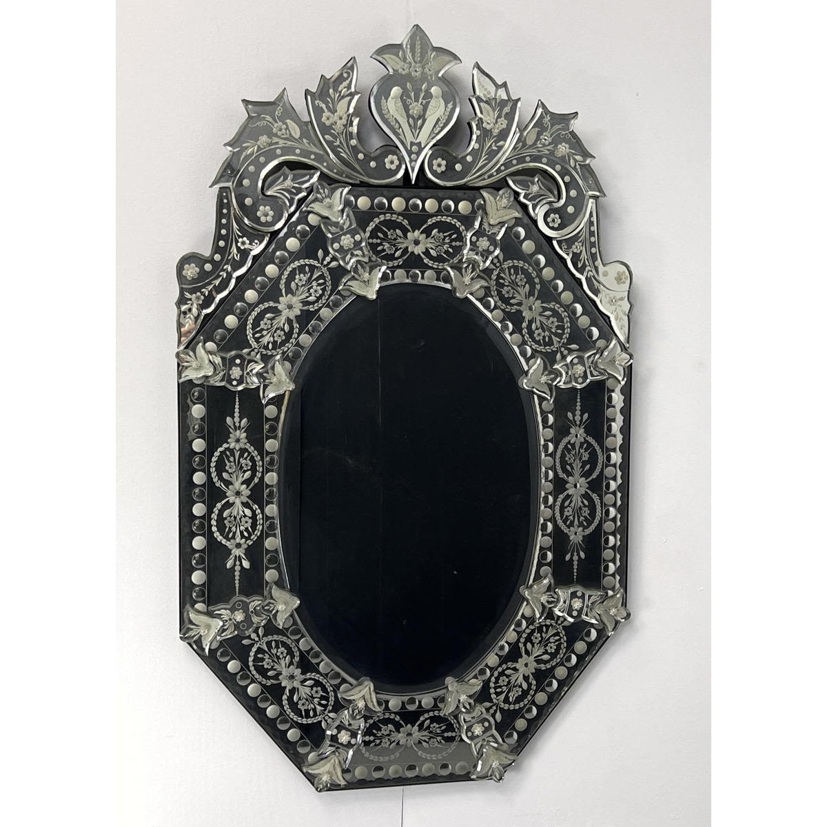 Appraisal: Murano Venetian style Framed Mirror Highly Ornate Mirrored Frame has