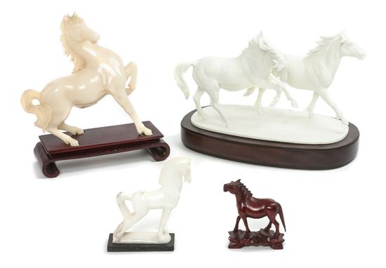 Appraisal: Sale Lot Four Horse Figures or Figural Groups th century