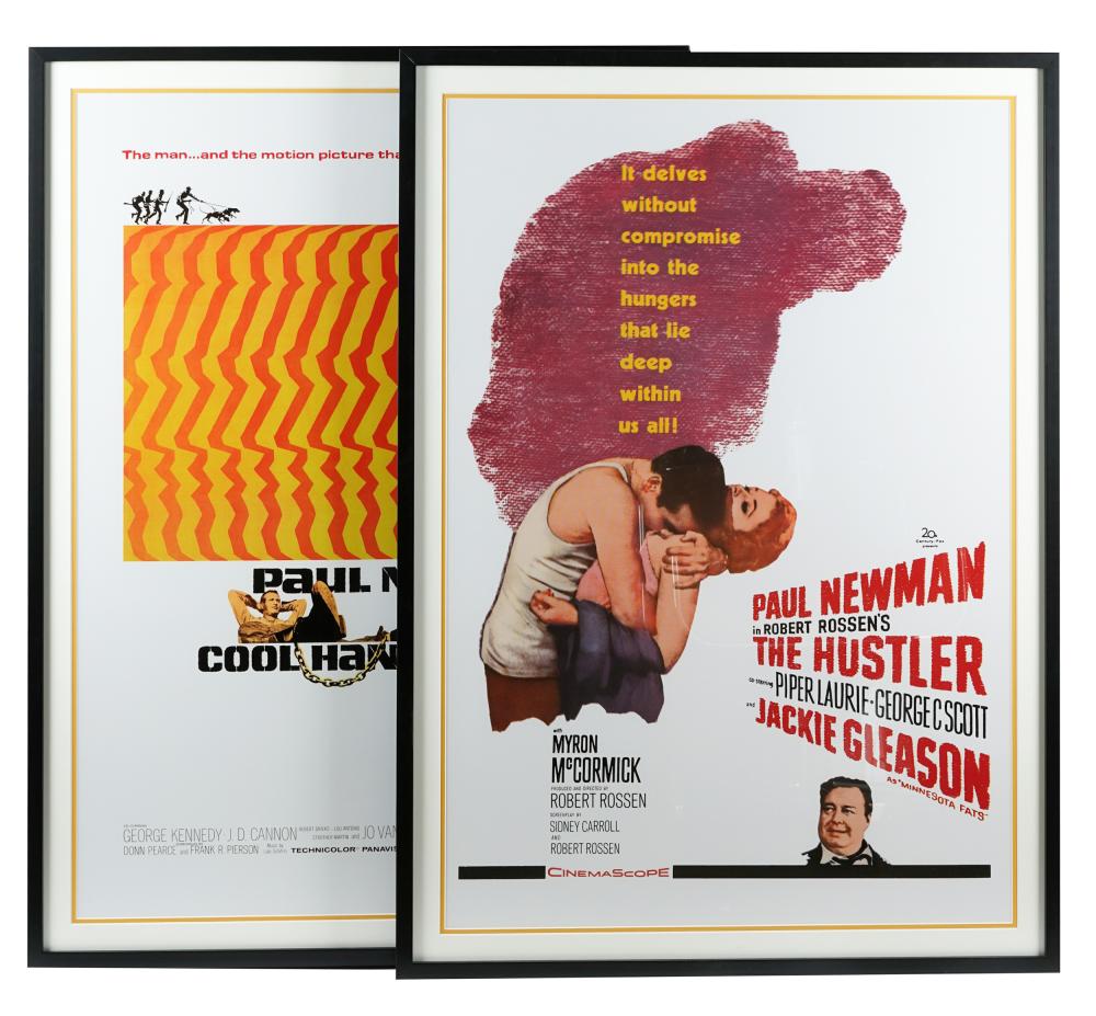 Appraisal: TWO PAUL NEWMAN MOVIE POSTERSCool Hand Luke and The Hustler