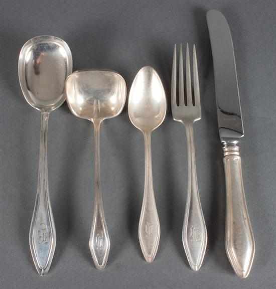 Appraisal: Partial set of American sterling silver flatware in the ''Mary