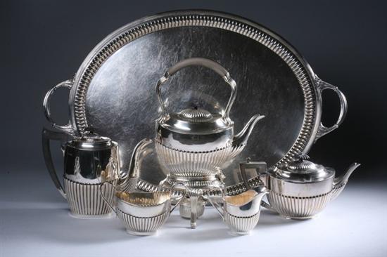 Appraisal: FOUR-PIECE GEORGE VI SILVER TEA AND COFFEE SERVICE E Viners