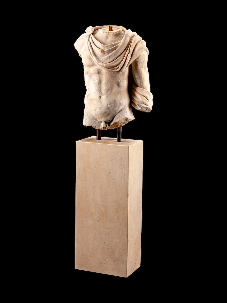 Appraisal: Roman Style Carved Marble Male Torso Roman Style Carved Marble