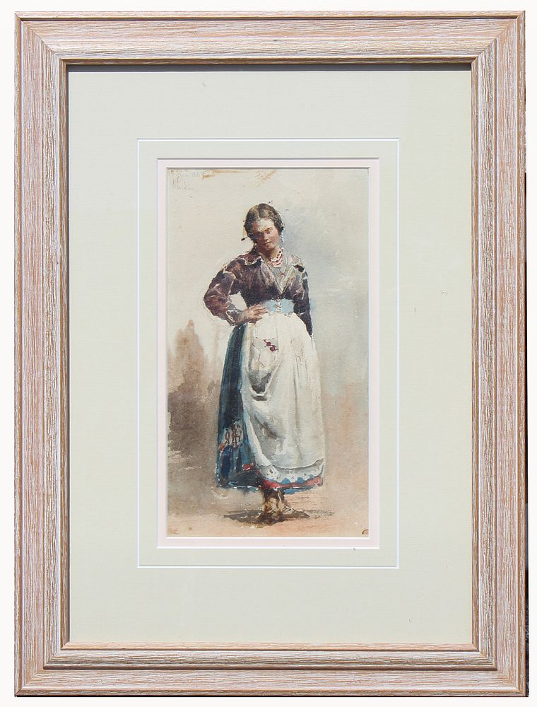 Appraisal: Signed Italian School Watercolor of a Woman Signed Italian School